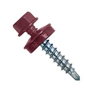 Саморез кровельный 5,5х38 крашеный RAL 3005 (Красное вино)